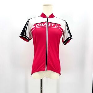 Craft Women's Short Sleeve Cycling Jersey in Pink, Black & White